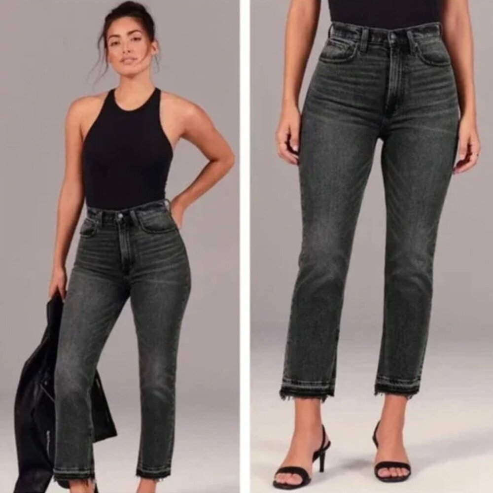 Abercrombie & Fitch Ankle Straight Jeans Ultra High Rise Curve Love Short - 28P